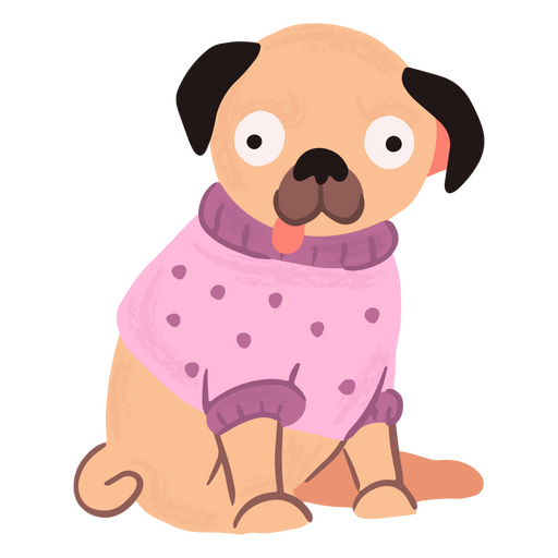 Lindo pug con su?ter Diseño PNG