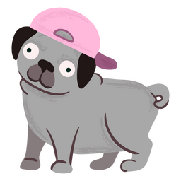 Cute pug with hat PNG Design Transparent PNG