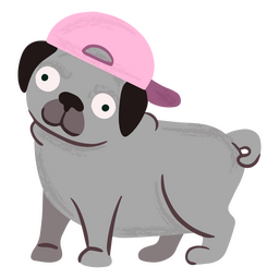 Pug fofo com chapéu Desenho PNG