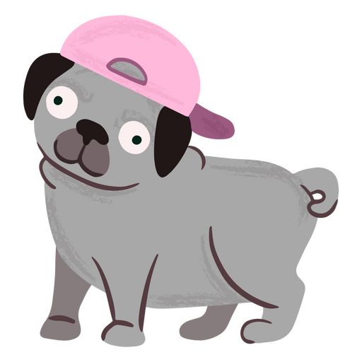 Cute pug with hat PNG Design