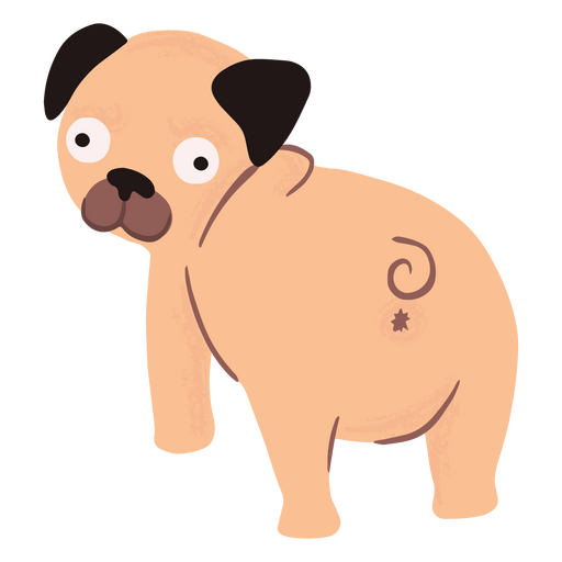 Cute pug from behind  PNG Design