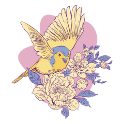 Flower nature bird PNG Design