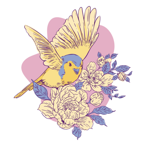 Blumennaturvogel PNG-Design