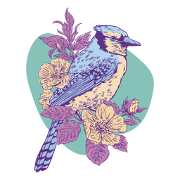 Pájaro de la cabaña de flores Diseño PNG