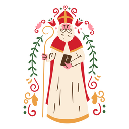 Santa flat bible colorful PNG Design