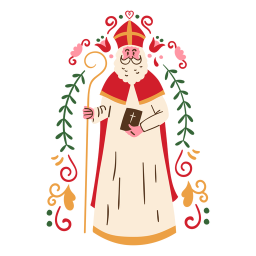 Bíblia plana de Papai Noel colorida Desenho PNG