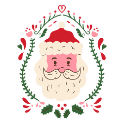 Santa flat hat floral PNG Design