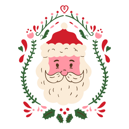 chapéu plano de papai noel floral Desenho PNG