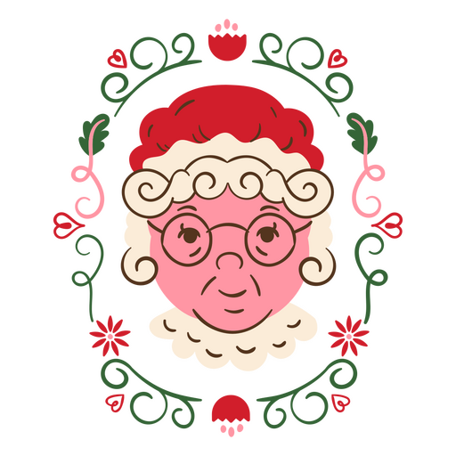 señora noel plano floral Diseño PNG