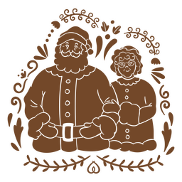 Santa and mrs noel cut out PNG Design