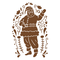 Santa cut out standing PNG Design