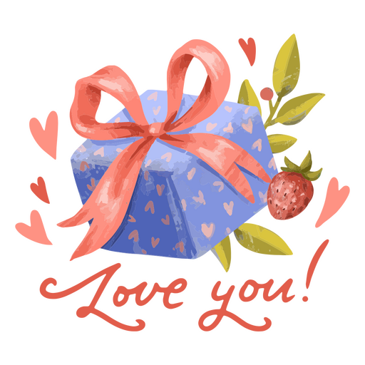 Present Valentine's day badge PNG Design