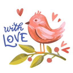 Bird Valentine's day badge PNG Design Transparent PNG