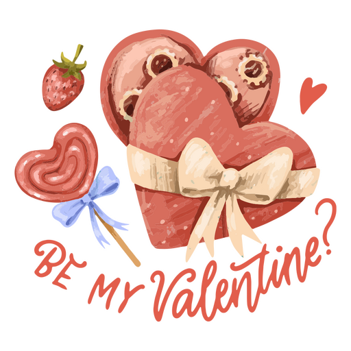 Be my Valentine chocolate badge PNG Design