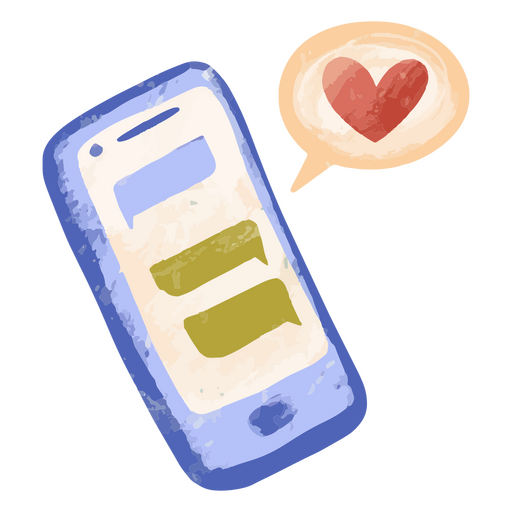 Valentine's day cellphone icon PNG Design