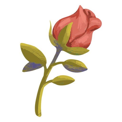 Valentine's rose flower icon PNG Design