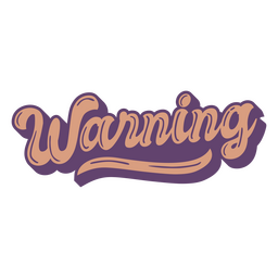 Letras de palabras de advertencia Diseño PNG