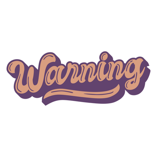 Warning word lettering