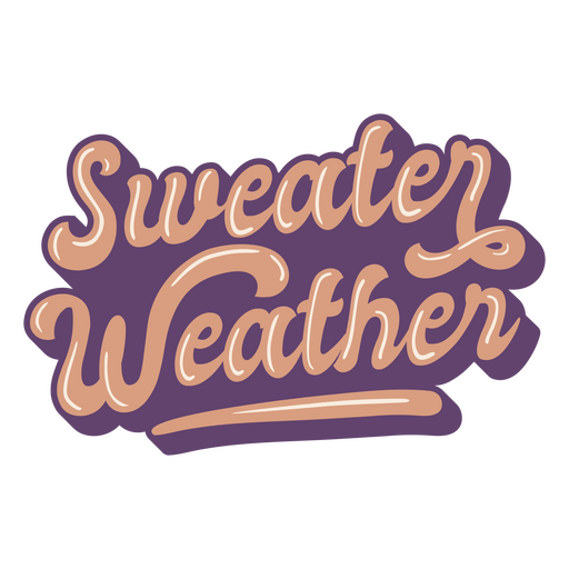 Letras de citação de suéter Weather Desenho PNG