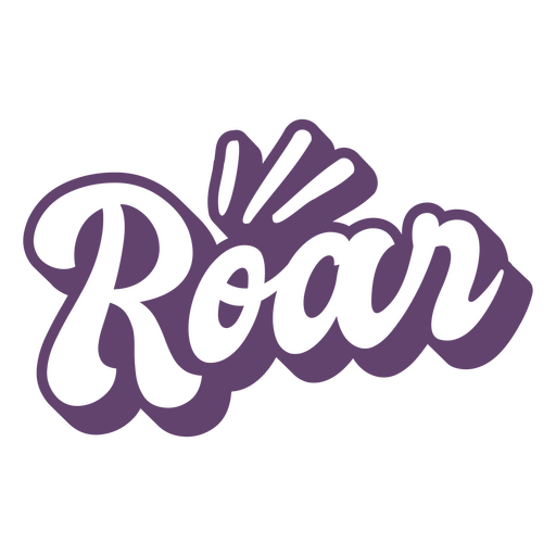 Roar word purple lettering PNG Design