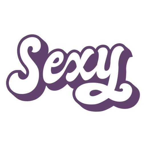 Sexy word purple lettering