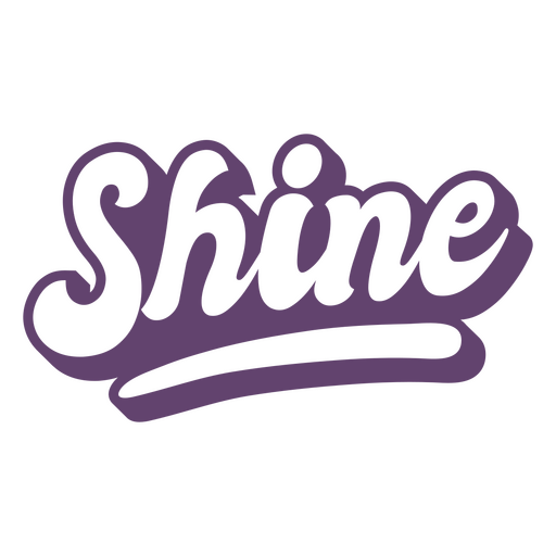 Shine word purple lettering PNG Design