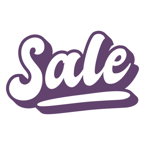 Sale word purple lettering