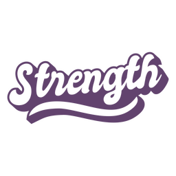 cursive strength word