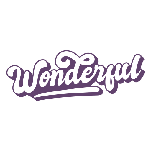 Wonderful purple word lettering PNG Design