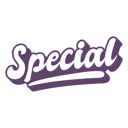 Special purple word lettering