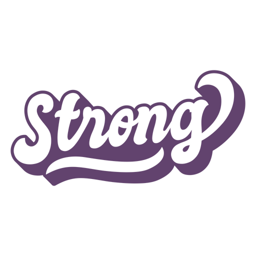 Strong word purple lettering