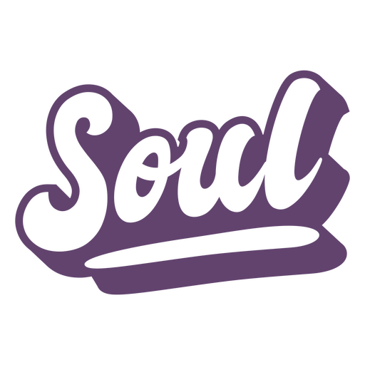 Letras púrpuras de la palabra del alma Diseño PNG