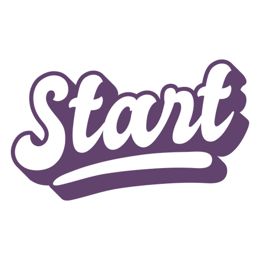 Start word purple lettering PNG Design