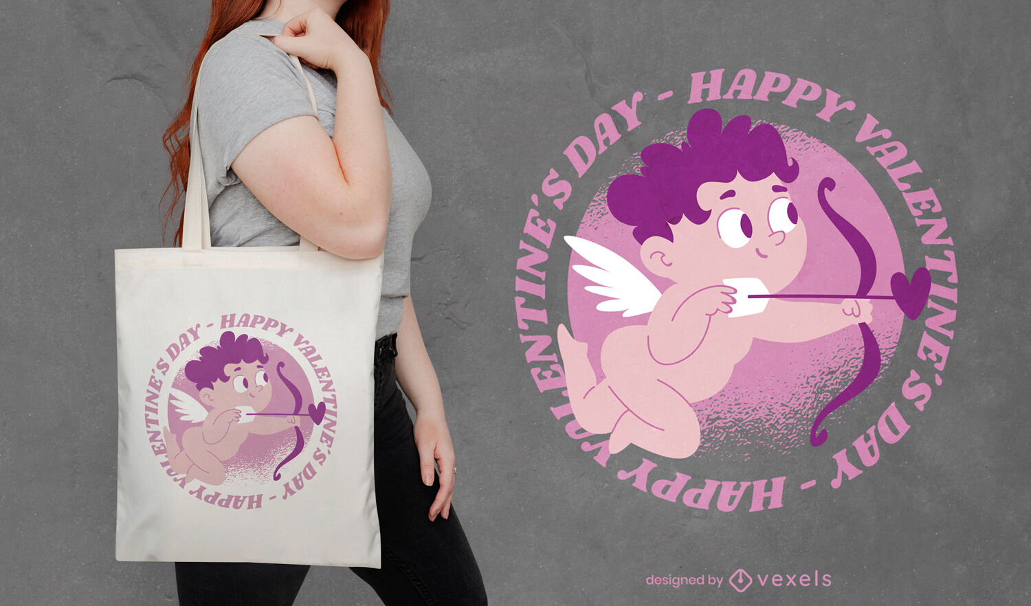 Cool Valentine's day Cupid tote bag design