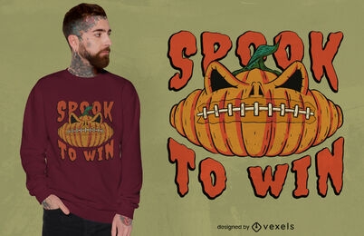 Spooky American football pumpkin t-shirt design