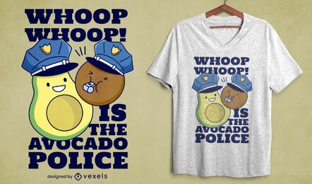 Friendly avocado police t-shirt design