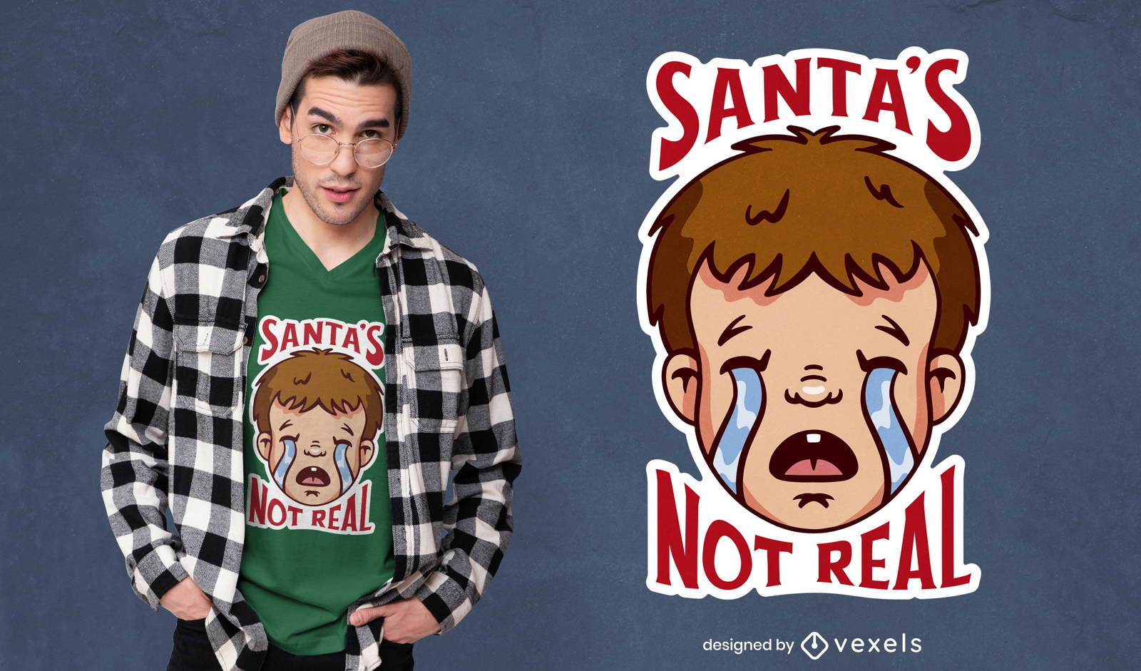Cool Santa&#39;s not real anti-Christmas t-shirt design