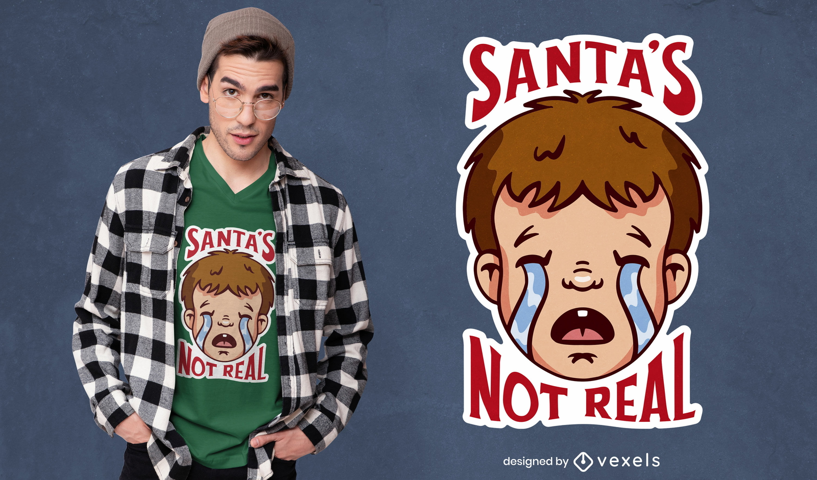 Cool Santa's not real anti-Christmas t-shirt design