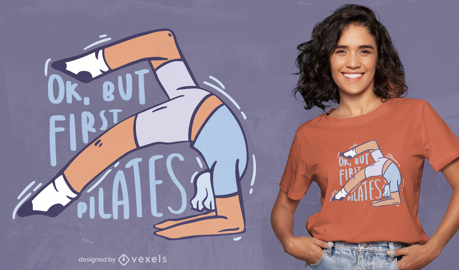 Lindo diseño de camiseta de pilates