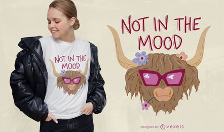 Design legal de t-shirt com citações de vaca