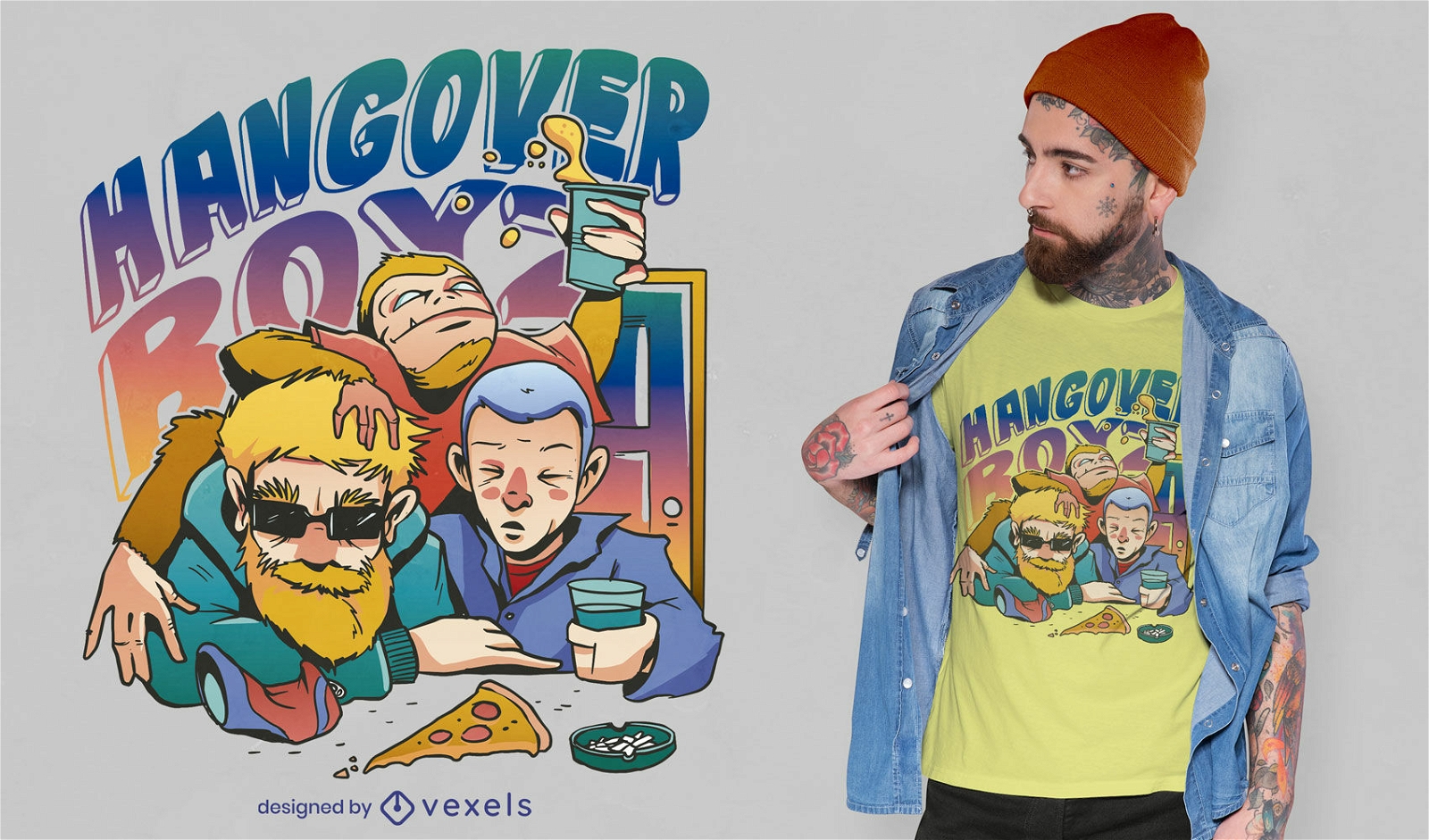 Hangover friends with monkeys t-shirt design