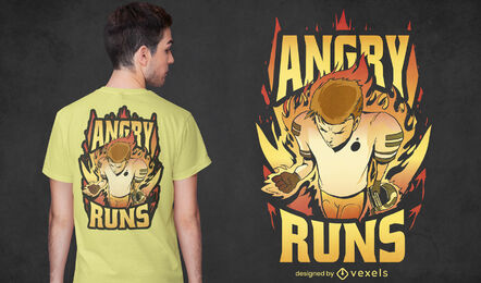 Football player on fire t-shirt design