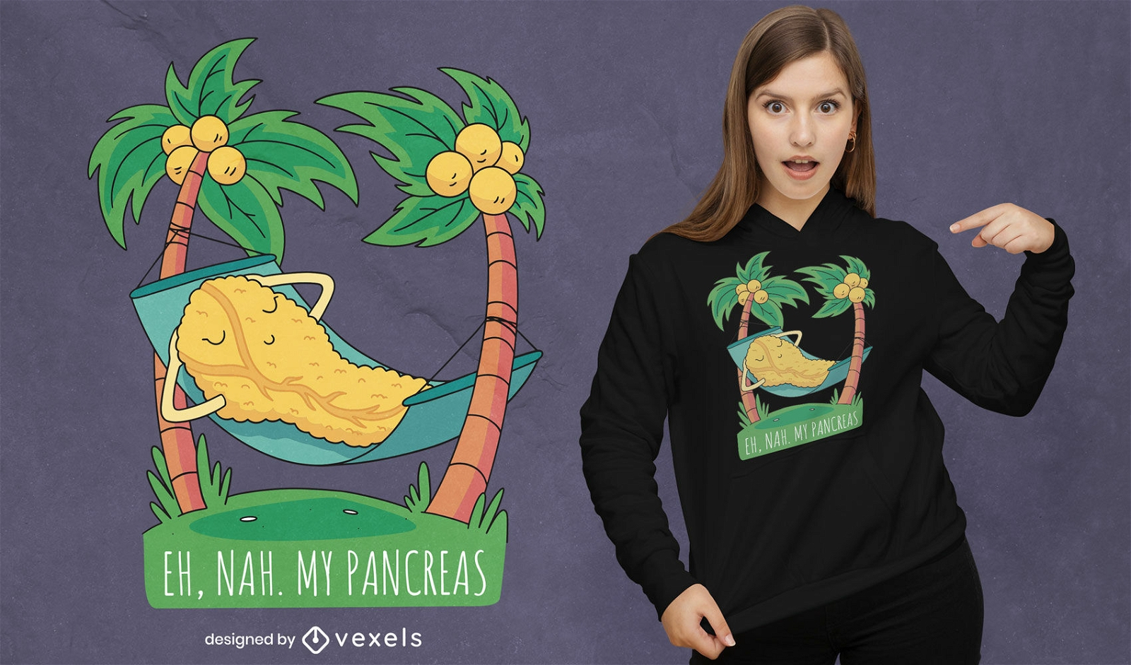 Funny lazy pancreas t-shirt design