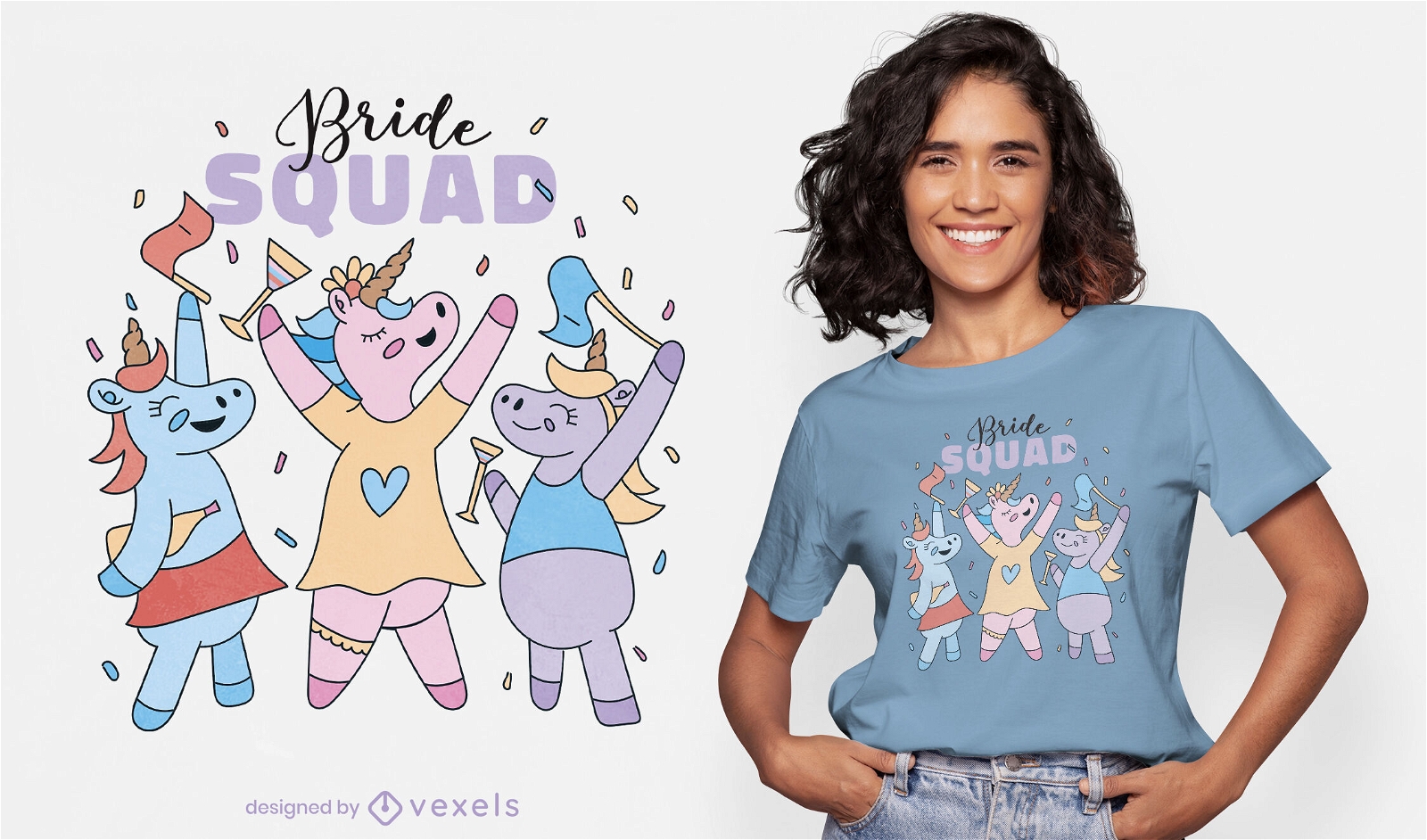 Diseño de camiseta Bride Unicorn Squad