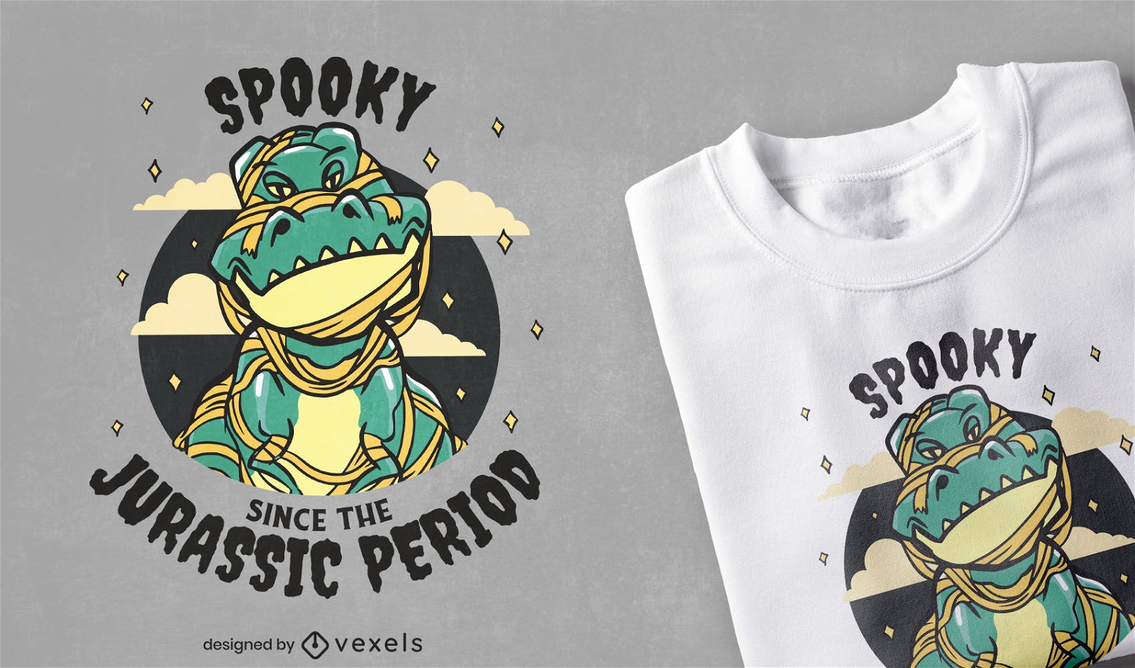 Cool spooky Halloween t-rex t-shirt design