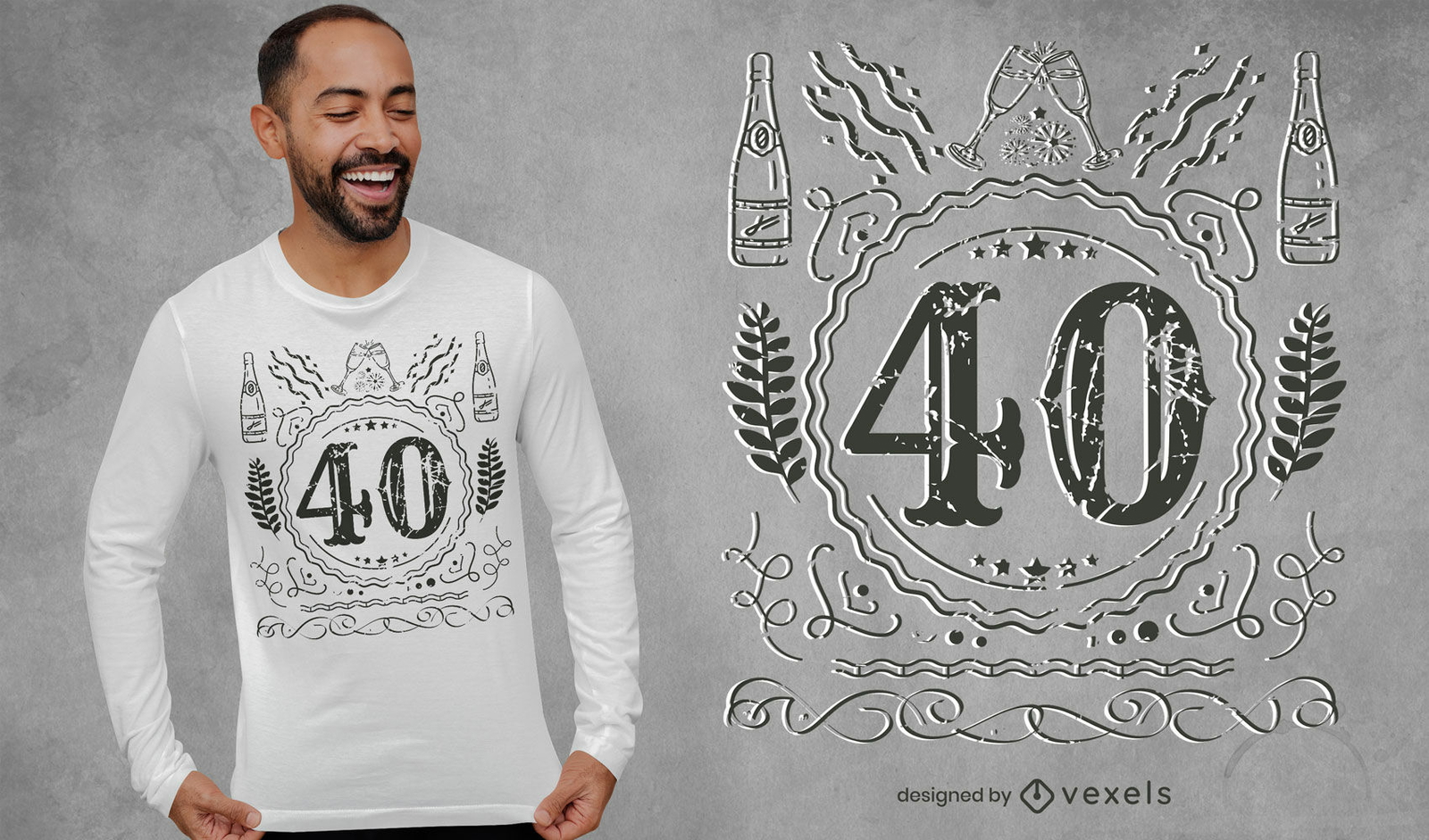 Design de t-shirt para a celebração do 40º aniversário