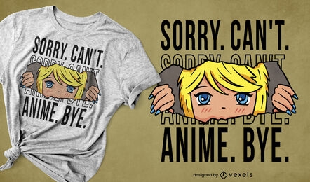 Diseño de camiseta con cita de anime genial
