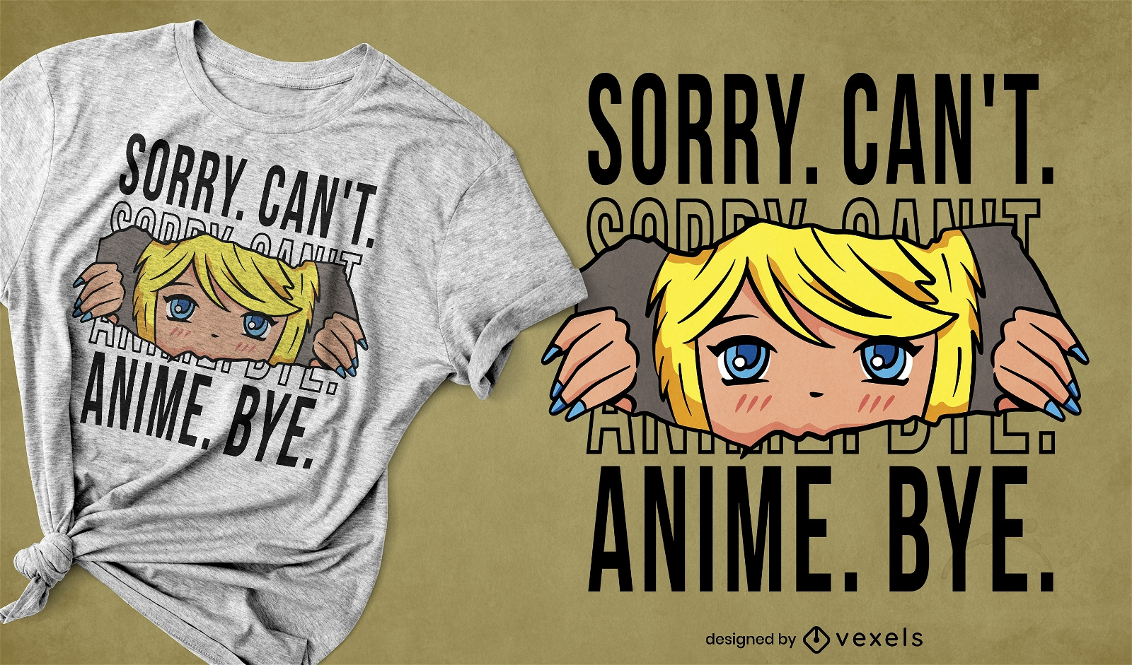 Design legal de t-shirt com citações de anime