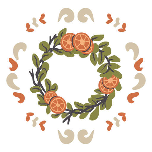 Wreath flat winter solstice PNG Design