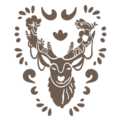 Reindeer flat brown winter solstice PNG Design